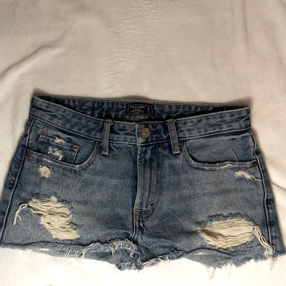 Abercrombie and Fitch Distressed Jean Shorts